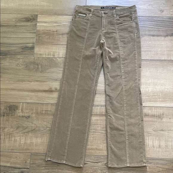 DKNY Corduroy Pants Women's 8 Straight Leg Tan Fine Wale Jeans - Picture 1 of 13